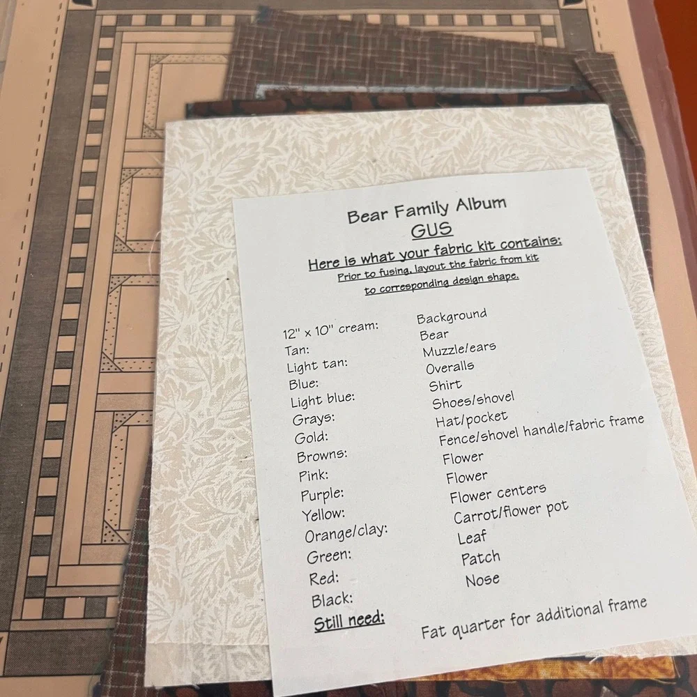The Stitch Connection Bear‎ Family Album Quilt Patterns Earl Gus Fabric Kits 2pk